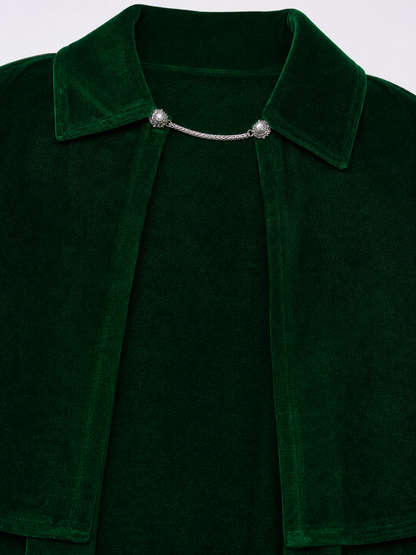 Dark Green Carnival Cloak for a Costume Look