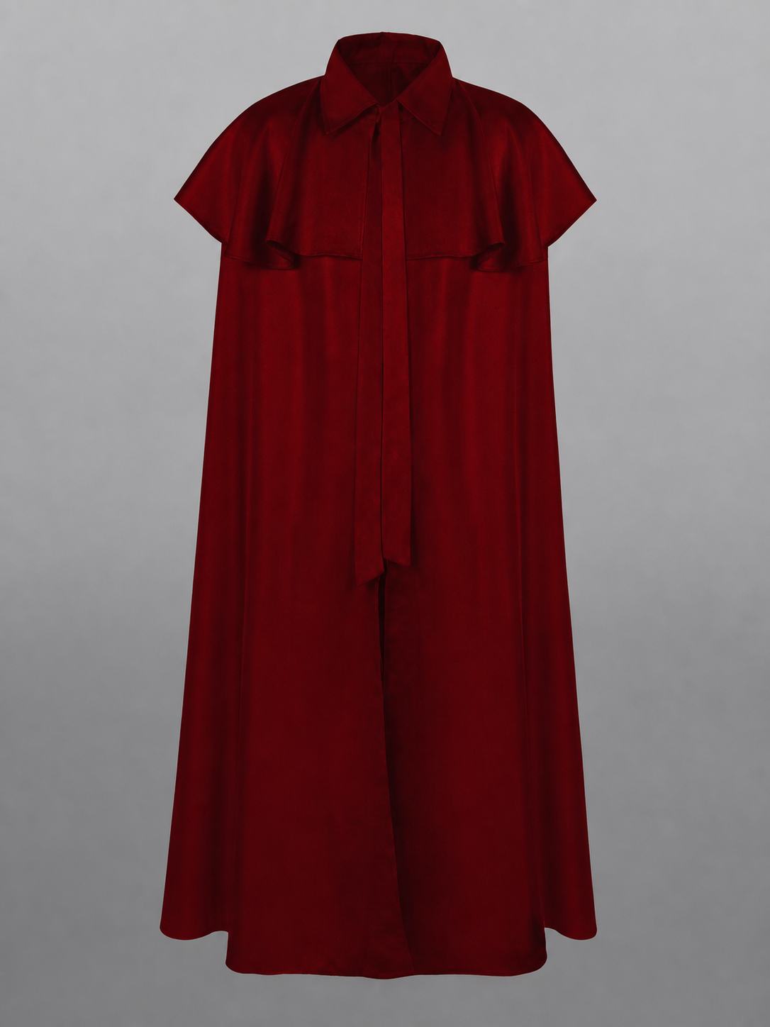 Red Carnival Cloak with a Turn-Down Collar