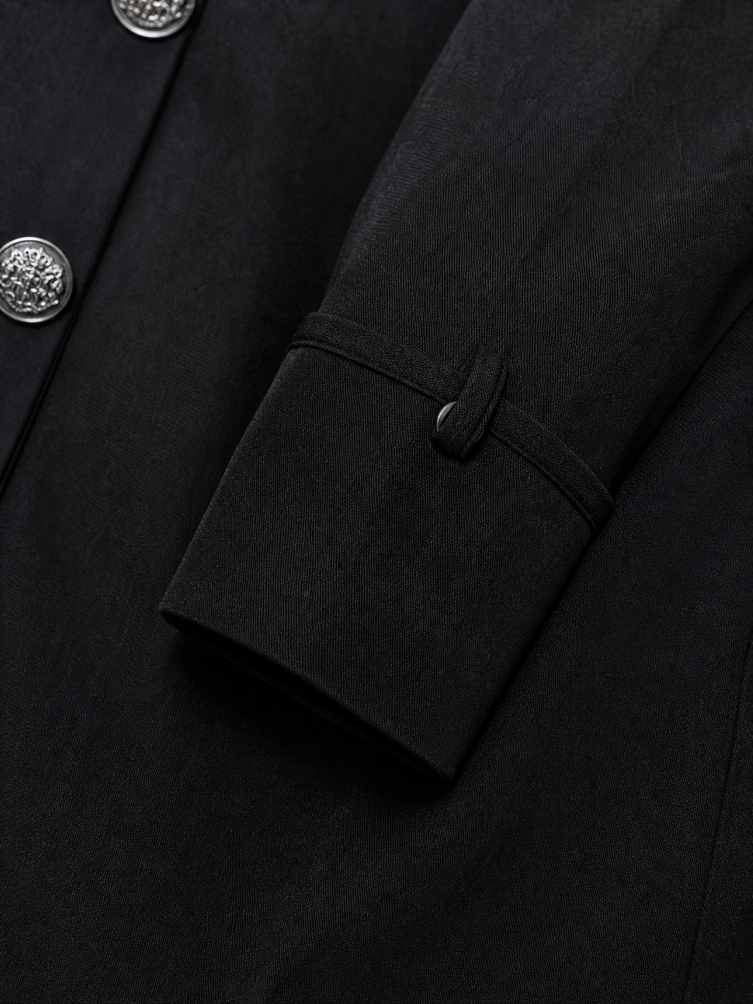 Black carnival tailcoat with a high collar