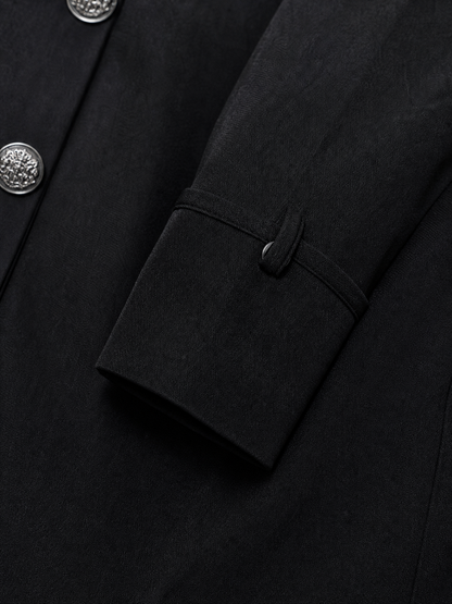 Black carnival tailcoat with a high collar
