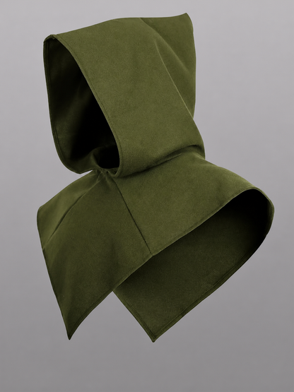 Triangular Hooded Cape, Olive Green