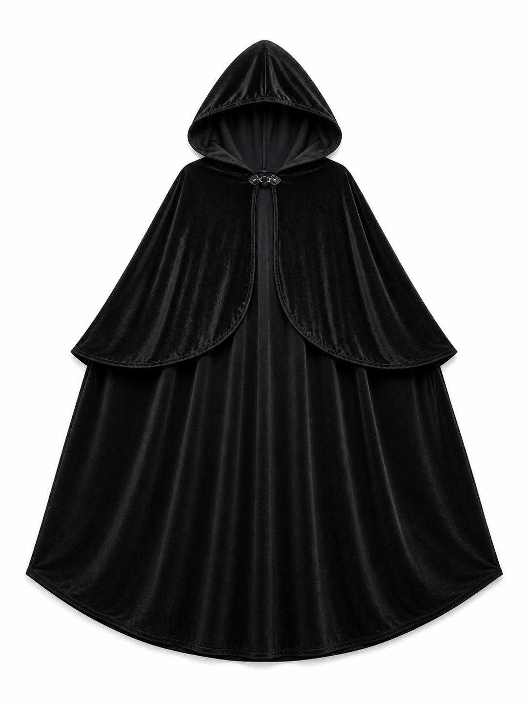 Black Hooded Carnival Cape, Flowing