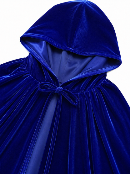 Long Blue Hooded Carnival Cape