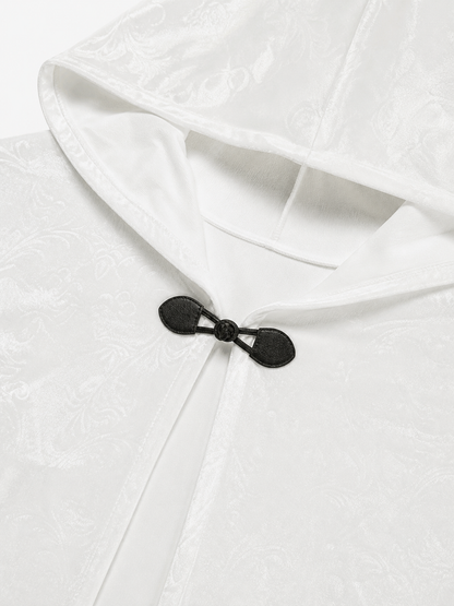 Long White Hooded Carnival Cloak