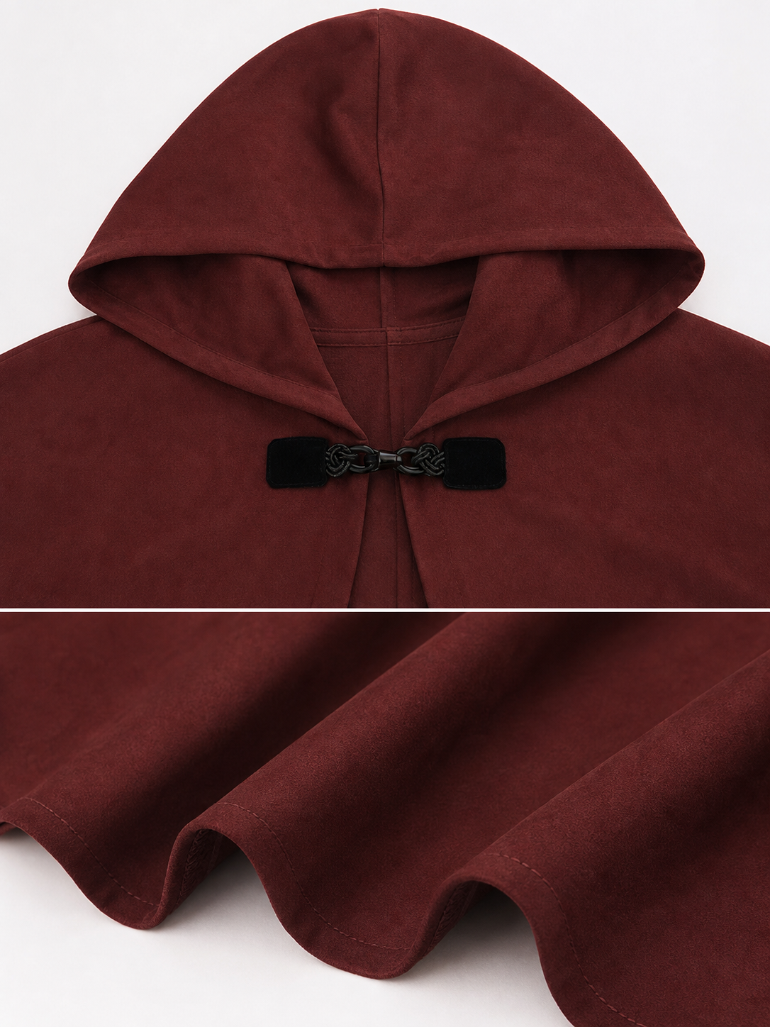 Burgundy Hooded Carnival Cloak for Cosplay