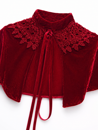 Red carnival cape with a high collar