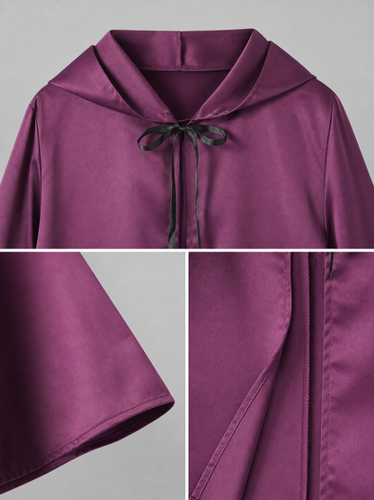 Long purple carnival hooded cloak