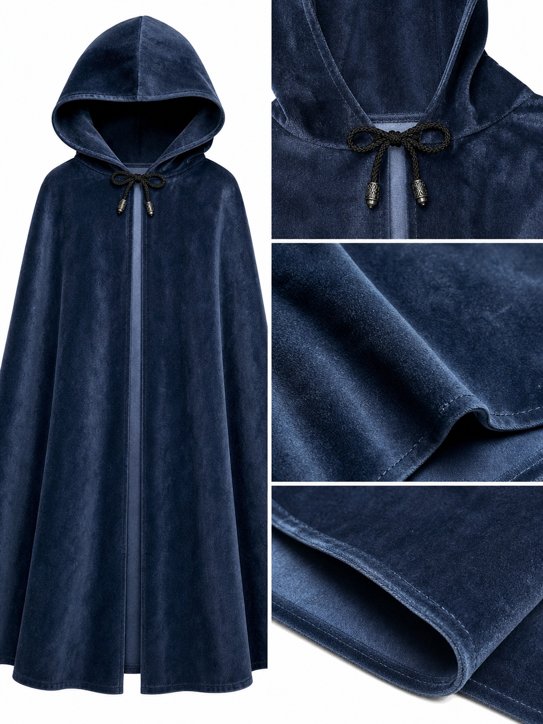 Blue Hooded Costume Cloak for Cosplay