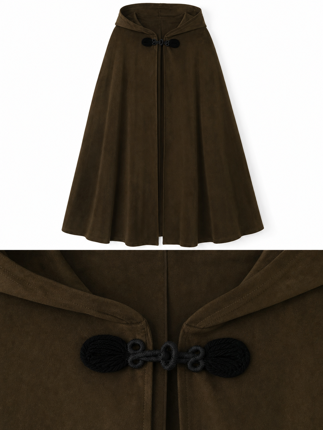 Brown Hooded Costume Cape