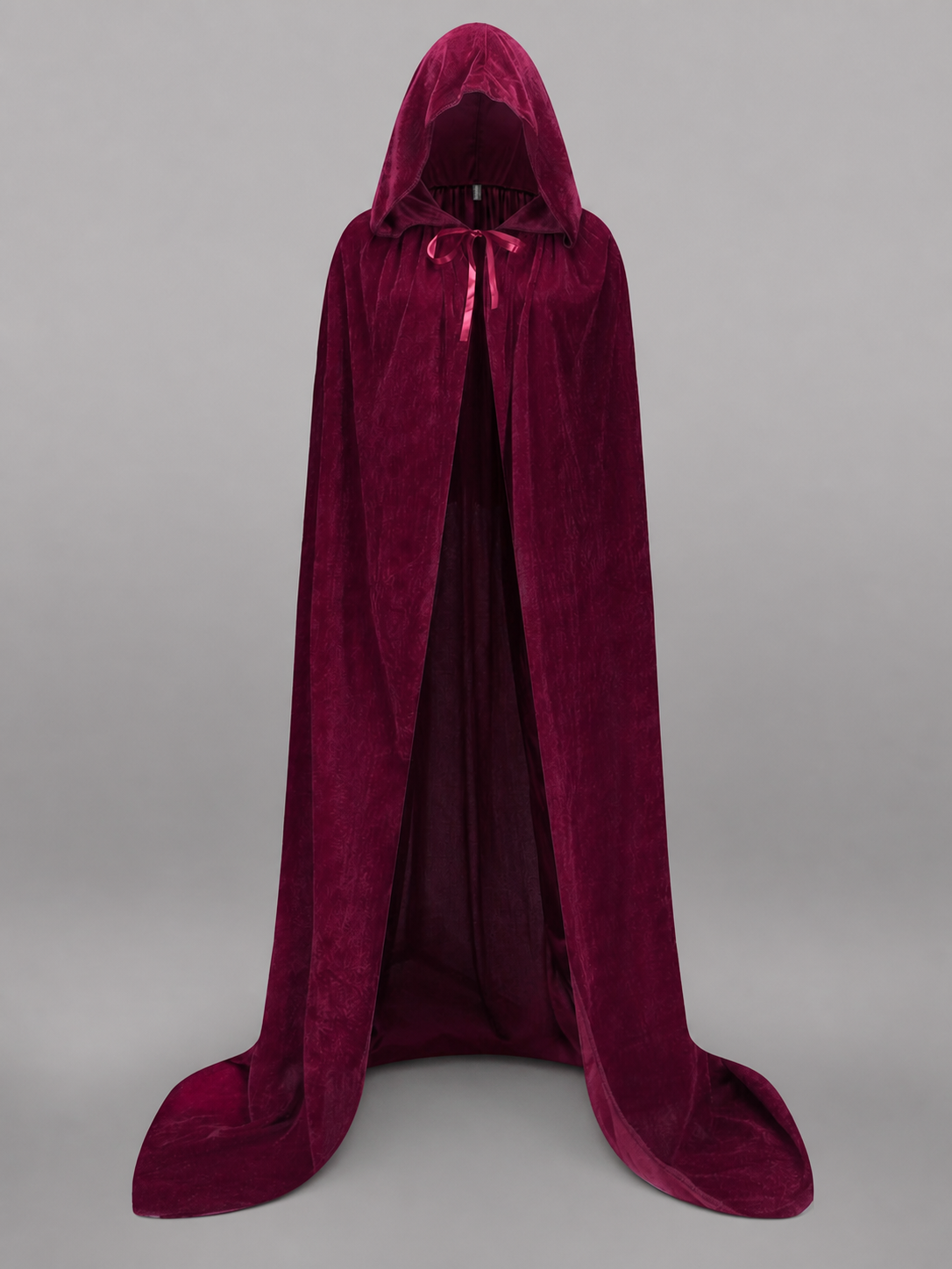 Burgundy Hooded Carnival Cloak for Cosplay