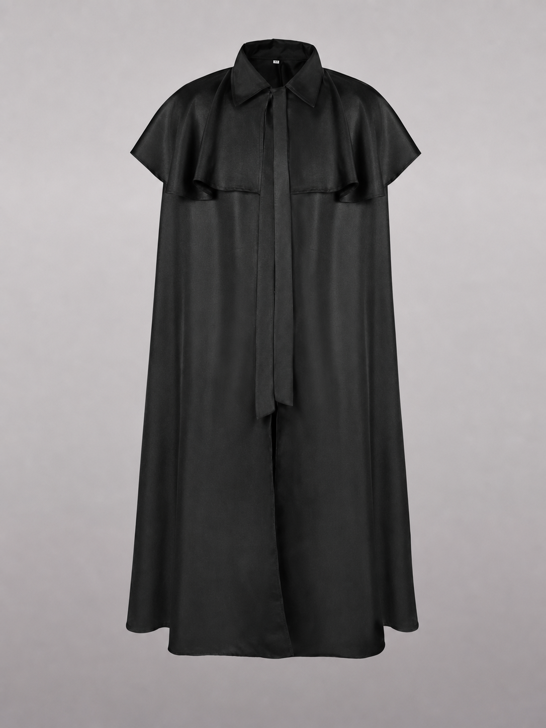 Black Dress with Cape and Short Sleeves