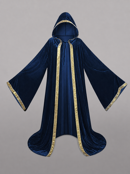 Dark Blue Hooded Costume Cloak