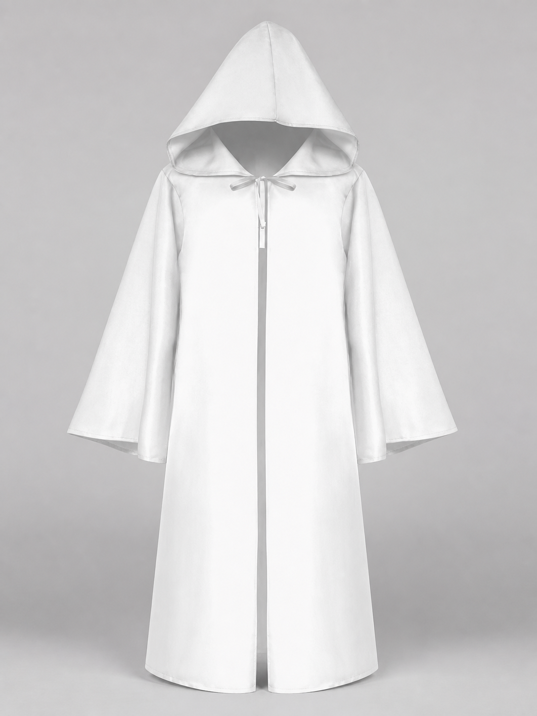 White Medieval Hooded Costume Cloak