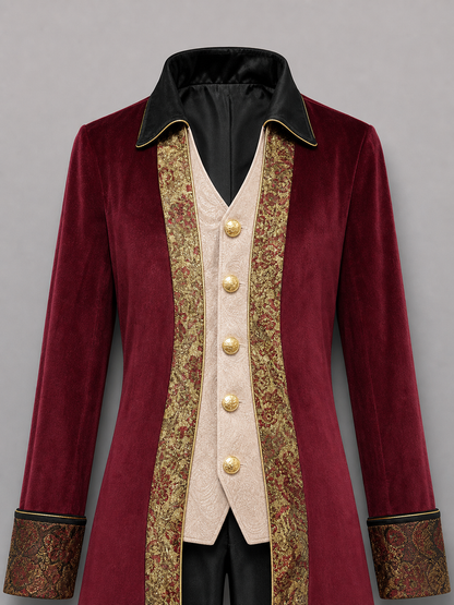 Burgundy Victorian-Style Costume Cloak