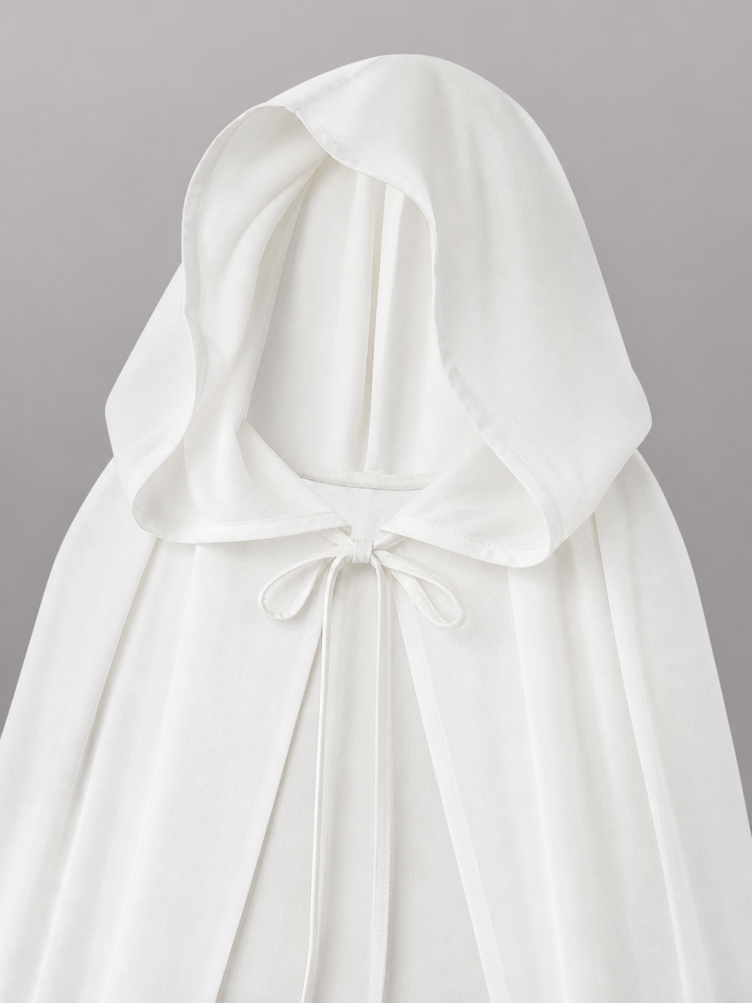 Long White Hooded Carnival Cape