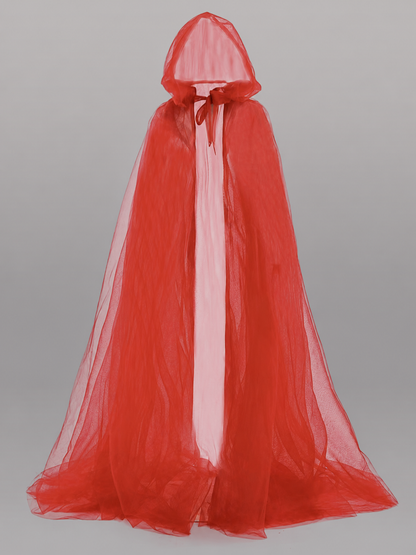 Red Carnival Cape with Hood, One Size