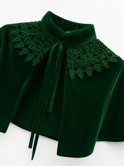 Dark Emerald Carnival Cloak with Collar