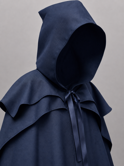 Blue Long Carnival Cloak with Hood