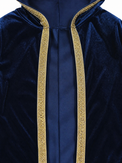 Dark Blue Hooded Carnival Cloak
