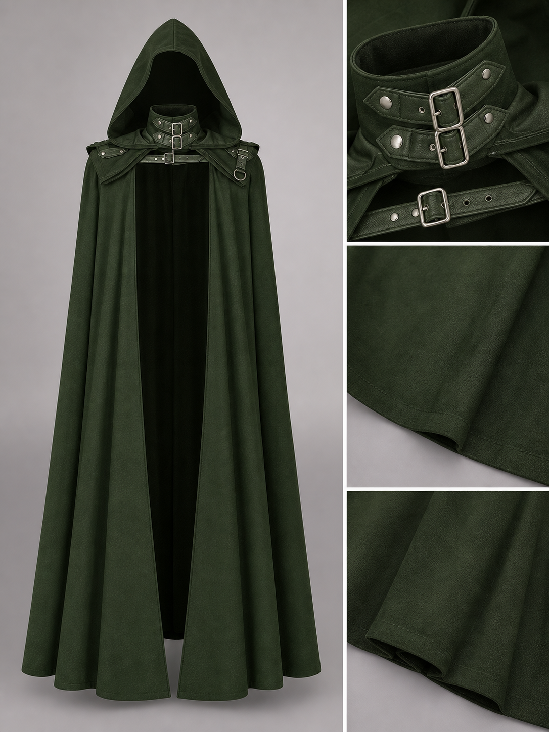 Long Green Hooded Carnival Cloak