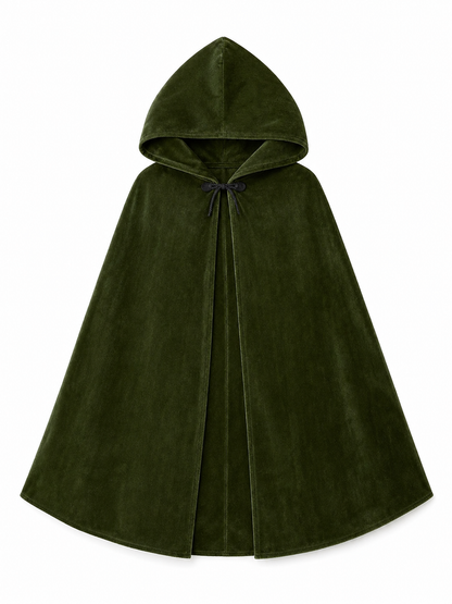 Dark Green Hooded Carnival Cloak