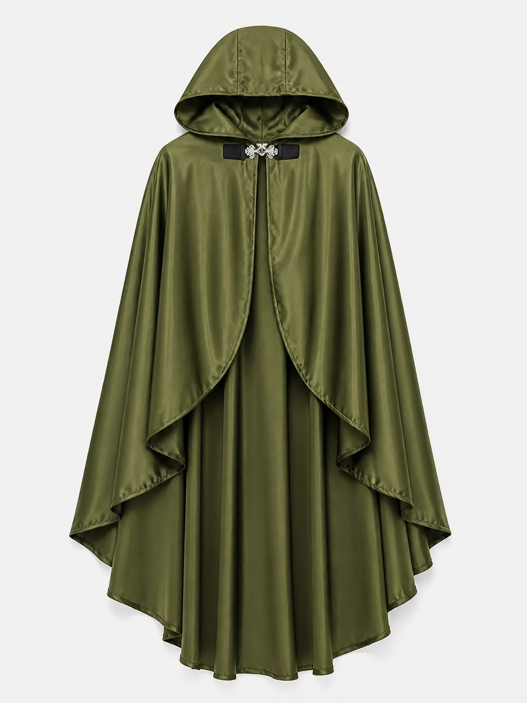 Green Costume Cloak with a Large Hood