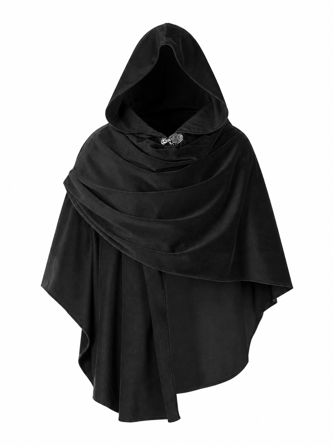 Black Medieval Carnival Cloak with Hood