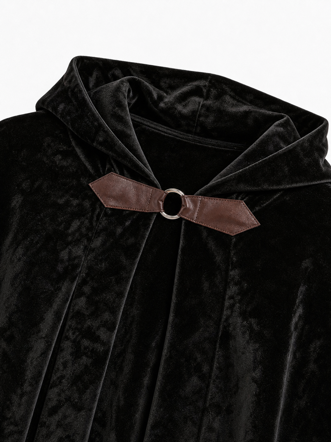 Black Carnival Cloak with Hood and Pattern