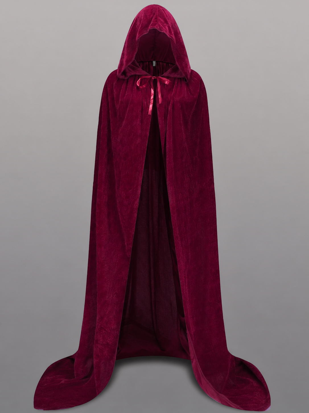 Burgundy Hooded Carnival Cloak for Cosplay