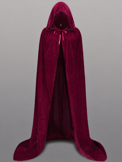 Burgundy Hooded Carnival Cloak for Cosplay