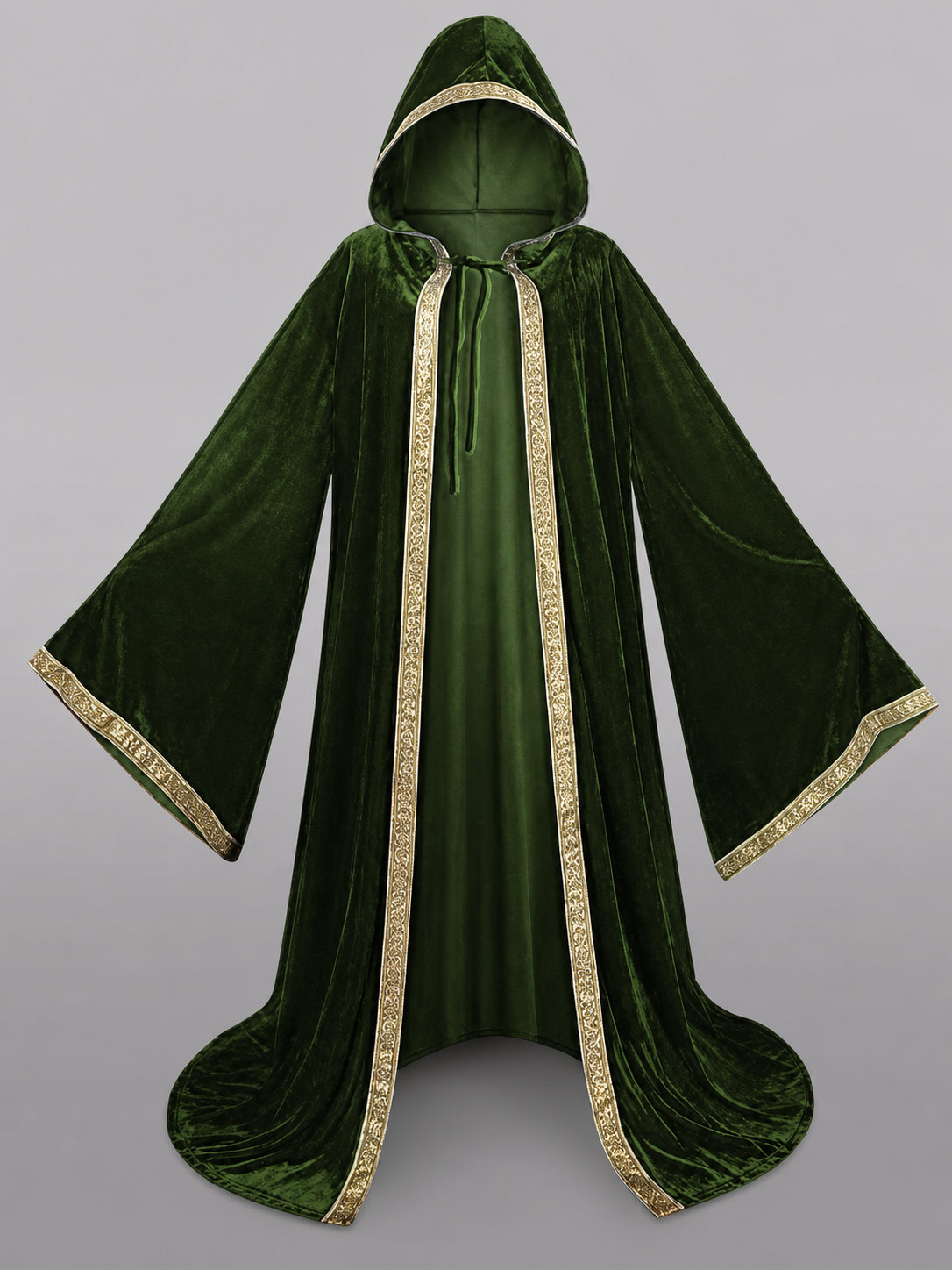 Green Medieval Hooded Costume Cloak