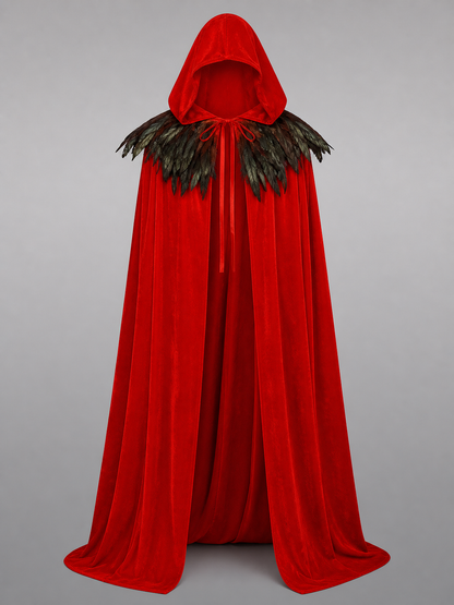 Red Gothic Hooded Costume Cape