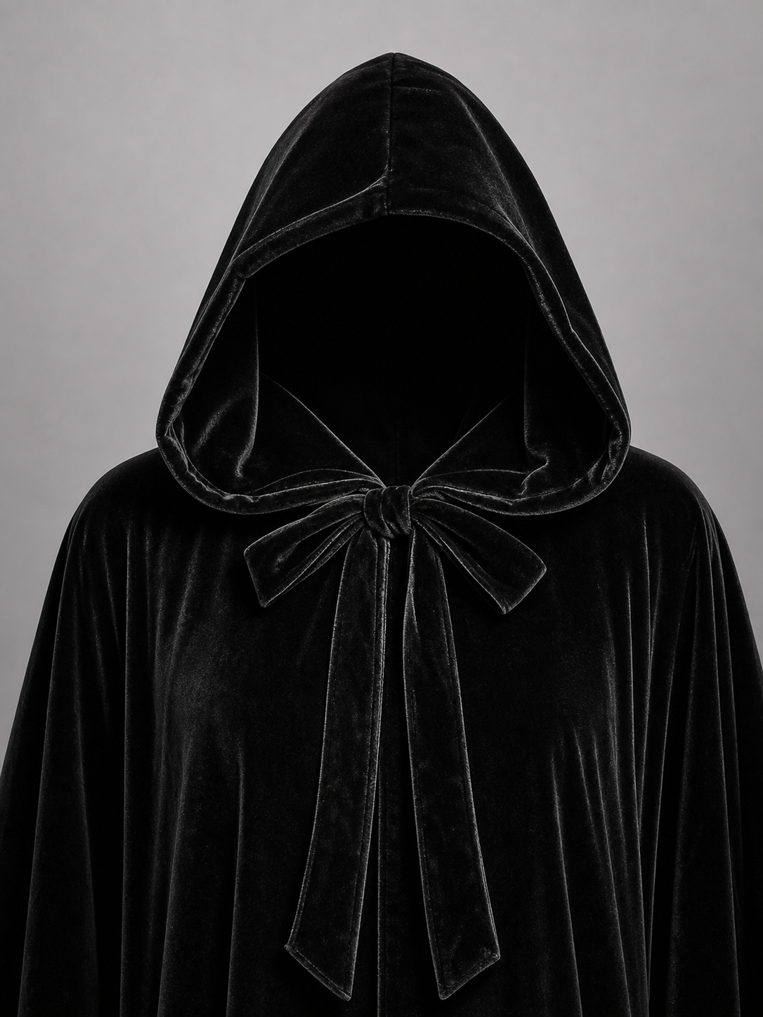 Long Black Hooded Costume Cloak