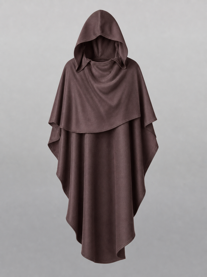 Dark Brown Hooded Carnival Cloak