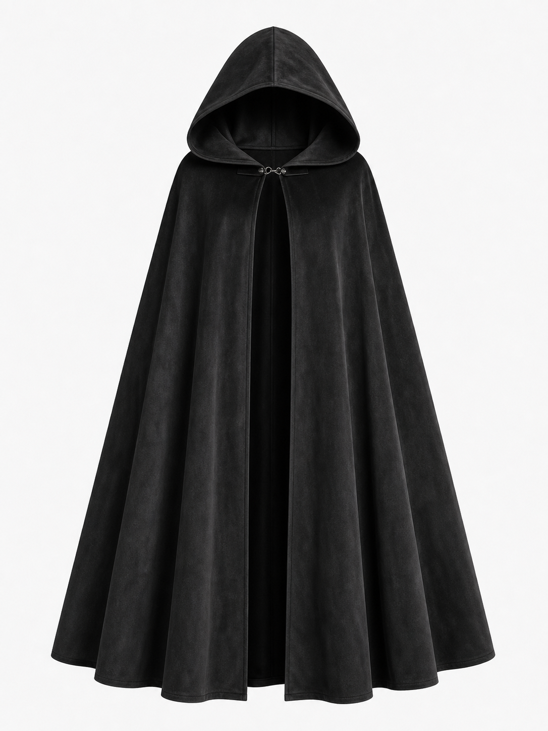 Long black hooded costume cloak