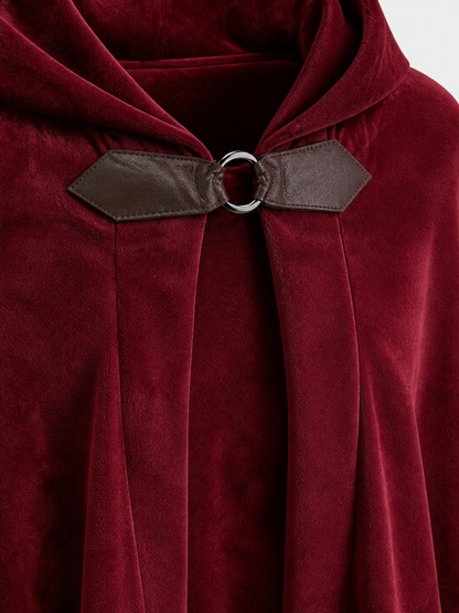 Burgundy Hooded Carnival Cloak