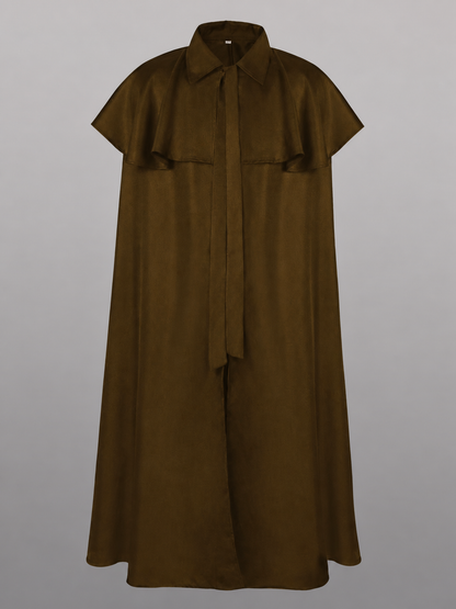 Brown shirt dress with a collar and buttons