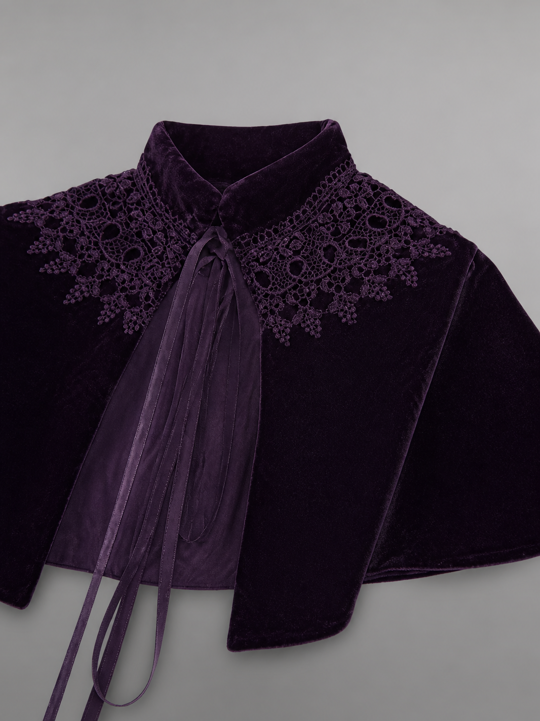 Purple Carnival Cape with a High Collar
