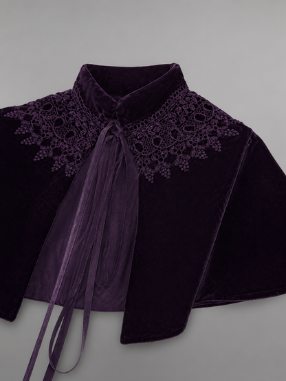 Purple Carnival Cape with a High Collar