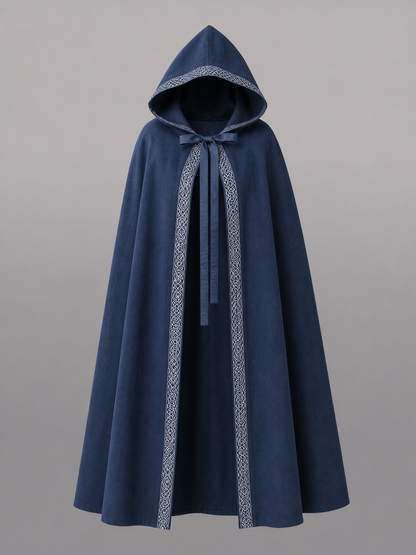Blue Medieval Hooded Carnival Cloak