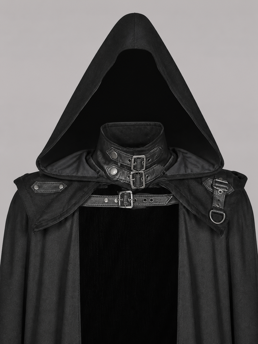 Black Gothic Carnival Cloak with Hood