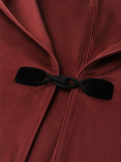 Burgundy Carnival Cloak with Hood for Cosplay
