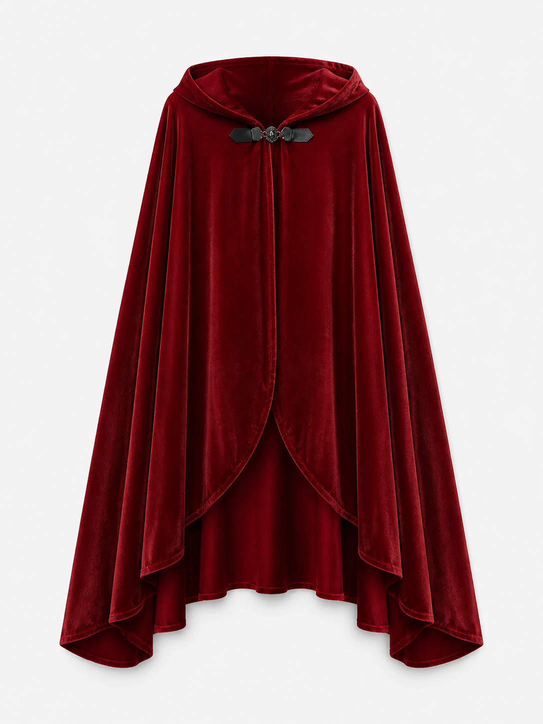 Red medieval carnival cloak with hood