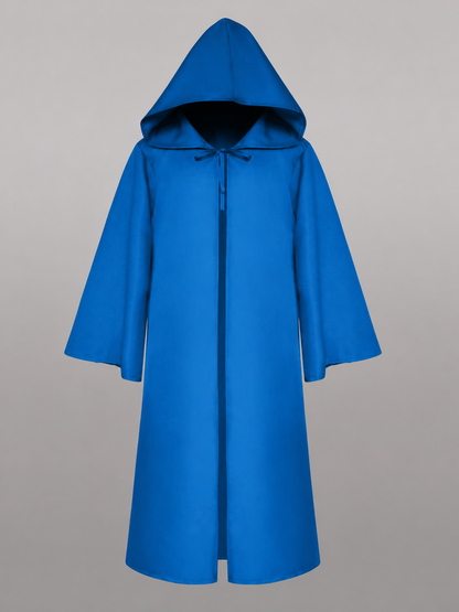 Bright Blue Zip-Up Hooded Raincoat