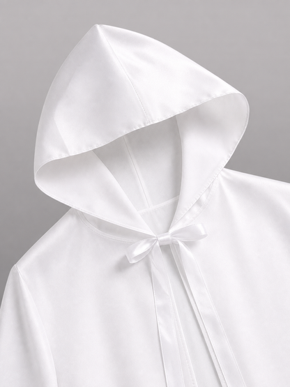 White Hooded Carnival Cloak for Cosplay