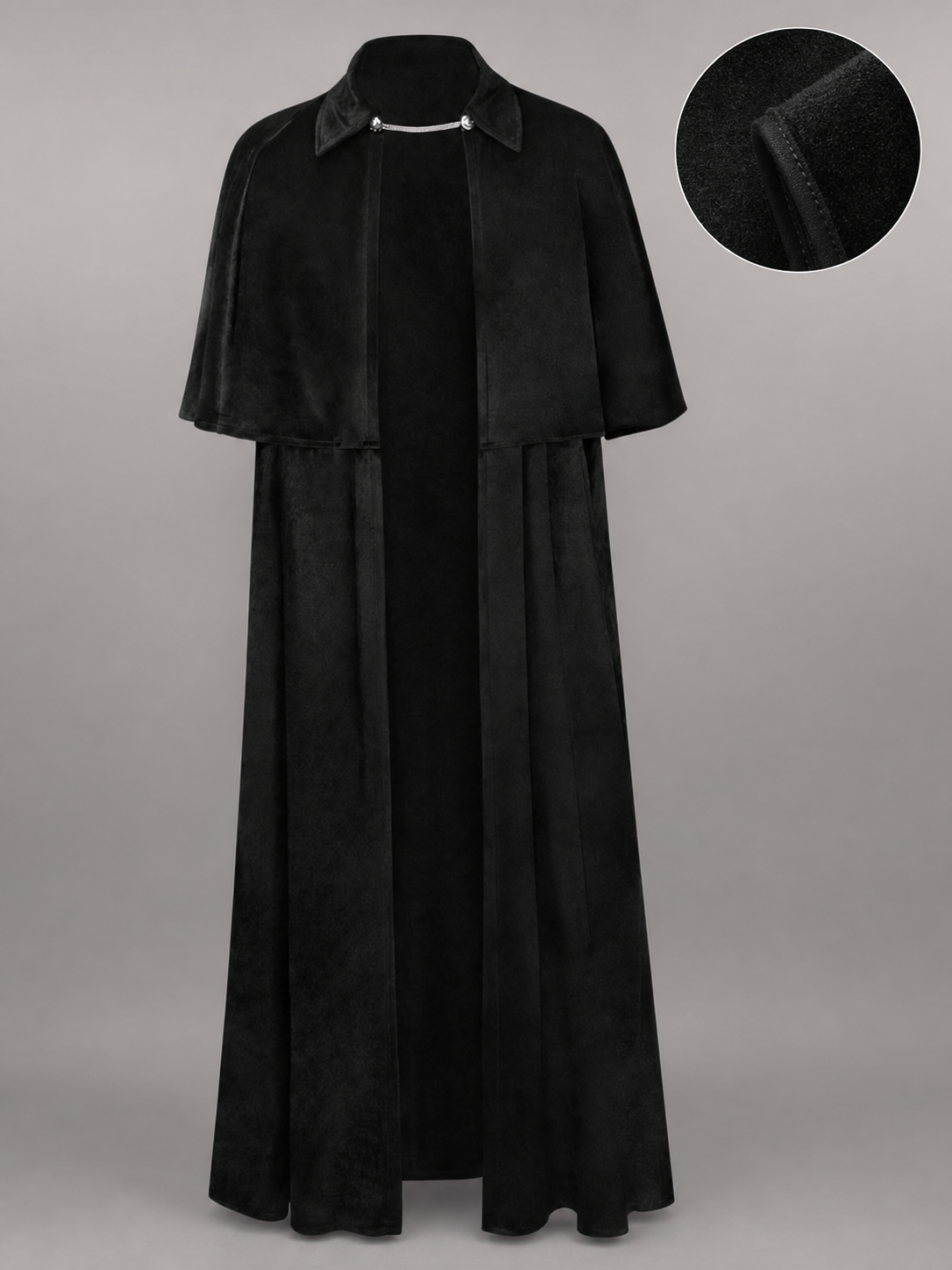 Black Gothic Costume Cloak with Collar