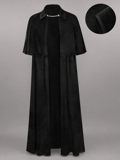 Black Gothic Costume Cloak with Collar