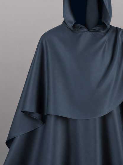 Dark Blue Hooded Costume Cape for Cosplay fabric detail 2