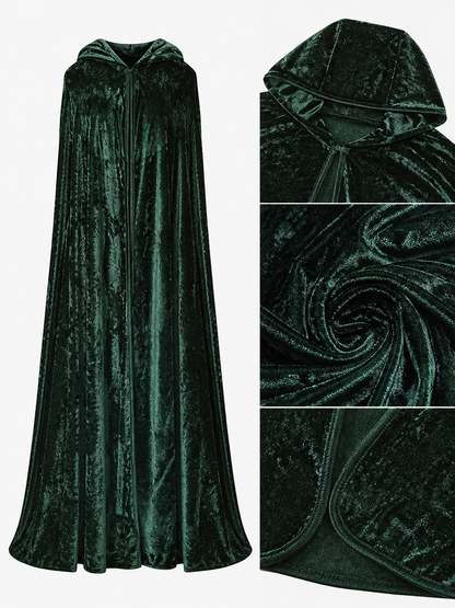 Hooded Dark Green Costume Cloak