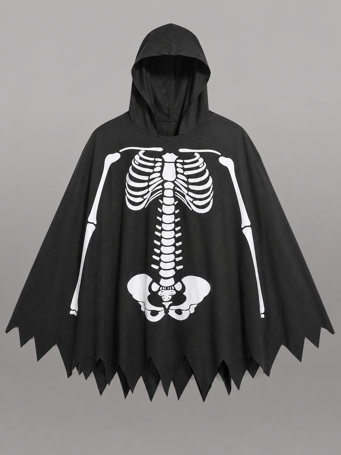 Skeleton costume cloak with hood